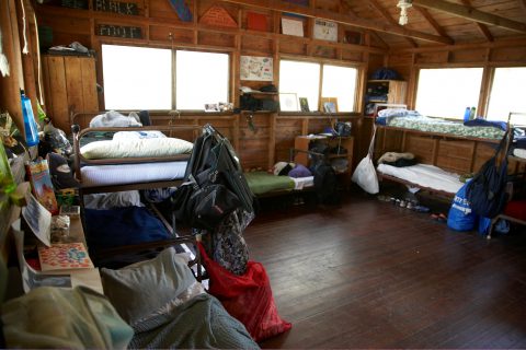 Inside of boys cabin at Camp Thunderbird